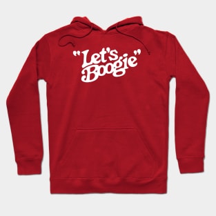 Let's Boogie (White on Red) Hoodie